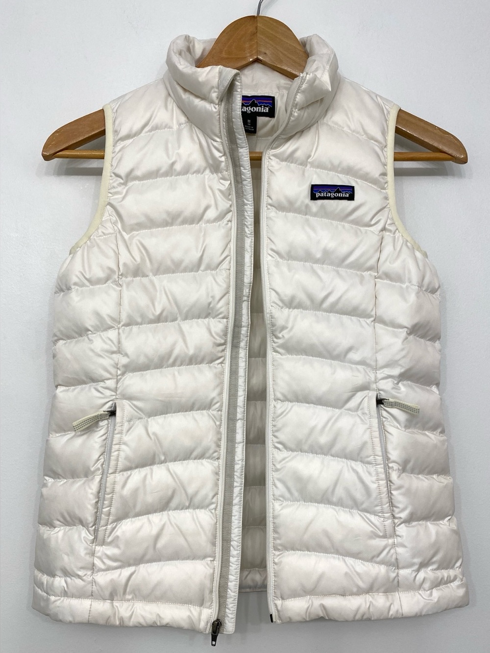 Patagonia Girls Down Sweater Vest Birch White Duck Down M 10 Lightweight Puffer